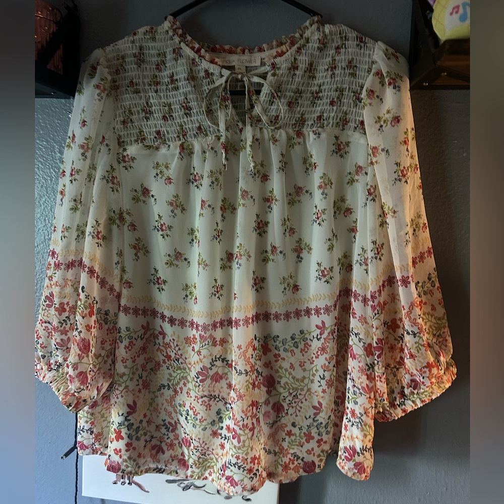 Floral sheer top